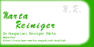 marta reiniger business card